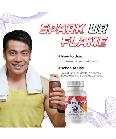 Buy UR Energized Capsules - Natural Energy Supplement with Reishi Chaga & Green Coffee - Boost Focus & Clarity - 30 Caps for Active Lifestyle - Buy Online on GoSupps.com