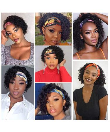 Sooolavely 8 Inch Deep Wave Headband Wig for Black Women - Brazilian Virgin Human Hair Pixie Cut None Lace Front Wig 150% Density - Buy Online on GoSupps.com