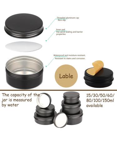 Buy Basic Packing: 24x 15ml Matt Black Aluminum Jars with Screw Caps - Ideal for Cosmetics | International Shipping Available - Buy Online on GoSupps.com