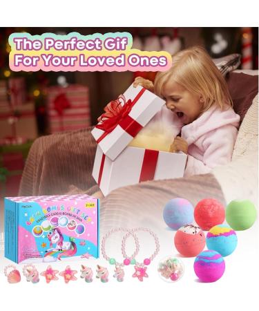 6 Organic Bath Bombs Unicorn Bath Bombs for Girls with Surprise Toy Jewelry Inside for Kids Handmade Bubble Bath Bombs Toys Gifts for 4 5 6 7 8 9 Years Old Girls Birthday Christmas - Buy Online on GoSupps.com