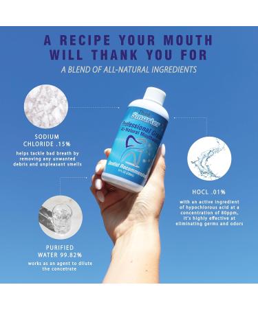 Alcohol-Free Professional Mouthwash - Dentist Recommended Oral Care for Bad Breath & Gingivitis - 8 Oz Hypochlorous Acid (HOCL) 80 ppm - Buy Online on GoSupps.com