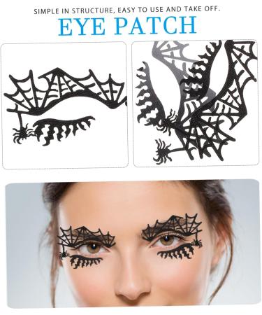Beavorty 2 Pairs Props Party Bag Blindfold face Stickers Girl Make up Spider Web Eye Shadow Applique Spider face Stickers Filler Halloween Themed Eye Sticker Black Eye Shadow - Buy Online on GoSupps.com