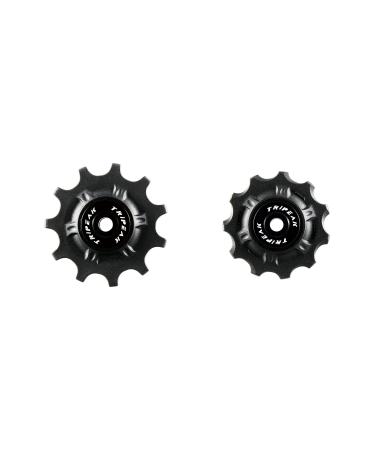 TRiPEAK 11T SRAM/Shimano Steel Bearing Jockey Wheel Pulley Set for 10/11Speed Sram Red/Force/Rival, Shimano Dura Ace/Ultegra 6700/6800/7800/7900/7970/9000/9070 Road Cyclocross Gravel Rear Derailleur 10-Speed, Black 10 Speed SHIMANO/SRAM