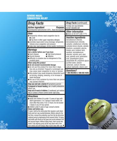 Mucinex Sinus-Max Severe Congestion Relief Clear & Cool Nasal Decongestant Spray- Fast Acting Relief For Sinus Pressure With Cooling Menthol & Oxymetazoline 0.75 oz. (Pack of 2) Packaging May Vary - Buy Online on GoSupps.com