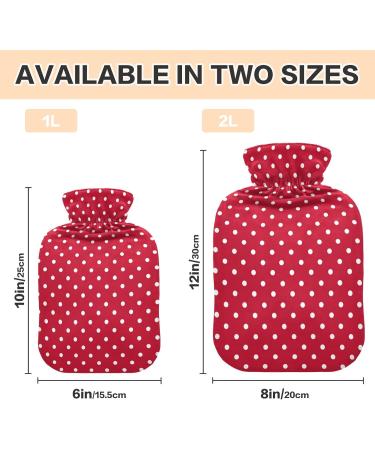Soft Red & White Dotted Hot Water Bottle with Cover | Winter Warmth for Hands Neck & Shoulders - Shop Internationally! - Buy Online on GoSupps.com