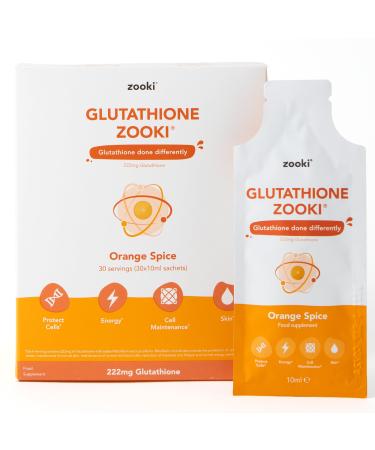 YourZooki - Glutathione Zooki - Highly Bioavailable Liquid Glutathione - Cellular Support with Riboflavin for Energy Metabolism Tiredness & Fatigue - 30 Servings