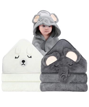 Roxanepig 2pack Baby towels hood 80x80 cm baby bath towels hooded towels baby baby trademark bamboo hooded bath towel children's trademark bath towels hip towels for babies newborn elephant & bear