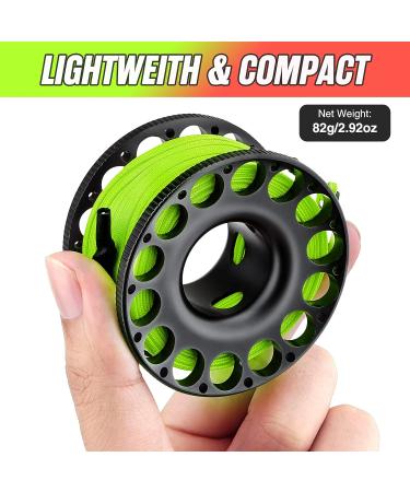 Aluminum Alloy Scuba Diving Reel with 30m High Visibility Line - Ideal for Wreck Cave Exploration | Fluorescent Green - Buy Online on GoSupps.com