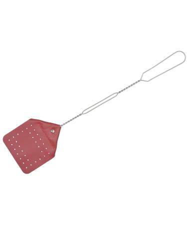 Amish Valley Products Leather Fly Swatter Handcrafted Wire Handle Flyswatter Choice of Color (Red)