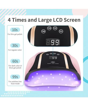 Rose Hermosa 160W UV LED Gel Nail Lamp - Professional Nail Dryer for Home Salon with 54 Lamp Beads - Buy Online on GoSupps.com