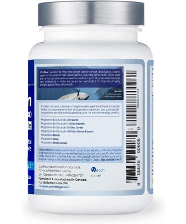 CanPrev Magnesium Biglycinate Chelated 80 mg - 120 Capsules | Muscle & Bone Health, Cramp Relief | 3rd Party Tested | Made in Canada - Buy Online on GoSupps.com