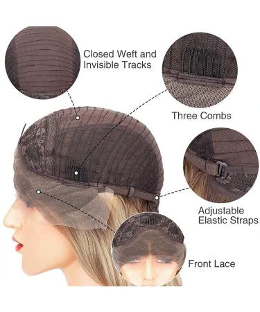 Karissa Ombre Blue Synthetic Lace Front Wig for Women - Short Blue Bob with Dark Roots | Glueless Half Hand Tied Hair Replacement - Buy Online on GoSupps.com