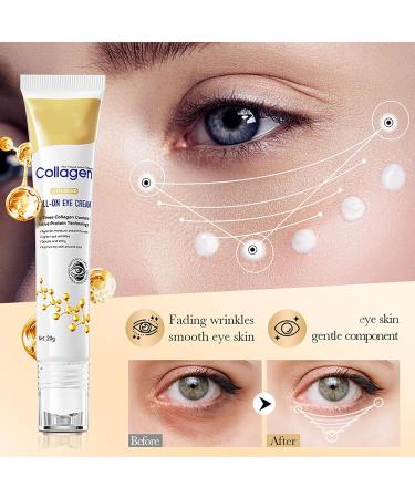 Collagen Eye Cream Anti Aging Collagen Anti-Aging Roll-On Eye Cream For Dark Circles And Puffiness Moisturizesfirming Skin Fade Fine Lines (1) - Buy Online on GoSupps.com