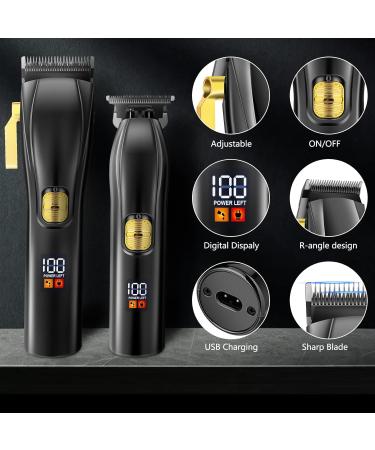 Professional Hair Trimmer and T-Blade Trimmer Kit for Men Cordless Barber Hair Trimmer Precision Hair Trimmer Beard Trimmer Set for Men with LED Display - Buy Online on GoSupps.com