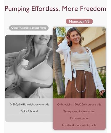 MomcoZy Ultra-Light Milk Pump V2 | Portable Double Electric Pump 27 Combinations Low-Noise & Pain-Free | Dusty Rose Flanges 17/19/21/27 mm - Best for On-the-Go Moms - Buy Online on GoSupps.com