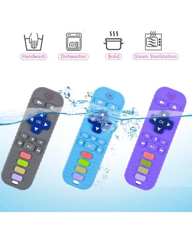 2 Pack Remote Control Shape Teething Toys - Soft Silicone Chew Toy for Babies - Sensory Teether - Buy Online on GoSupps.com