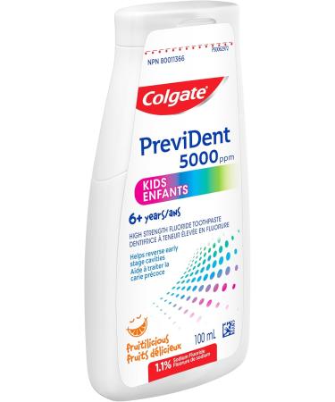 Colgate PreviDent 5000 ppm Kids Toothpaste - Fruit Flavoured 100mL - Fluoride Enamel Protection Sensitive Teeth Relief Travel Size - Dentifrice for Daily Oral Care Ages 6+ years - Buy Online on GoSupps.com