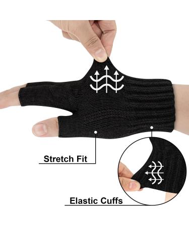 Arfnkim Thermal Fingerless Gloves - Soft Fluffy Touchscreen Winter Gloves for Men & Women | Perfect for Skiing Cycling & Work - Black - Buy Online on GoSupps.com