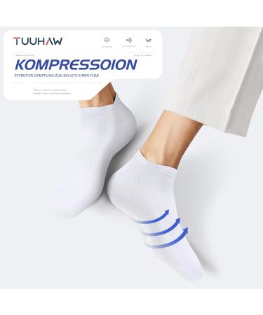 Tuuuhaw 10 Pairs of Breathable Cotton Sports Socks for Men & Women - Short Half Socks (39-46) - Black & White - Buy Online on GoSupps.com