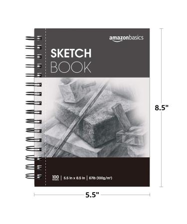 Amazon Basics Sketch Pad  5.5"x8.5"  67 lb. / 100 gsm  100 Sheets  White 5.5"x8.5" Sketch Pad - Buy Online on GoSupps.com