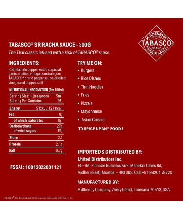 Buy Tabasco Sriracha Sauce 256ml - Authentic Flavor for International Shipping - Buy Online on GoSupps.com