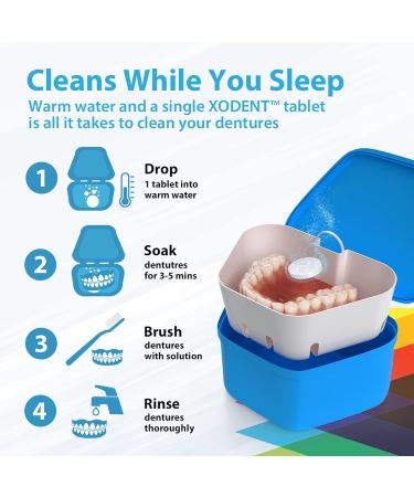 XODENT Denture Cleaning Kit - Complete Denture Bath Kit for Sparkling Clean Dentures - Buy Online on GoSupps.com