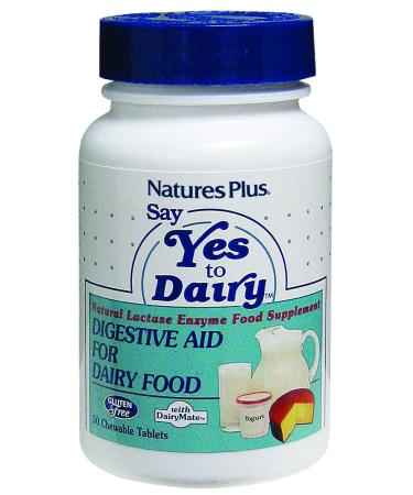 Nature's Plus Say Yes to Dairy Digestive Aid For Dairy Food 50 Chewable Tablets