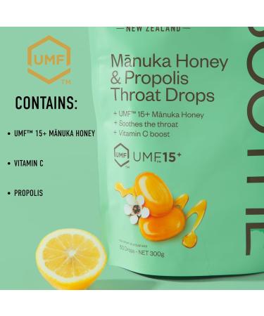 Egmont Honey Manuka Honey & Propolis Throat Drops 50 Count | UMF 15+ New Zealand Honey with Vitamin C | Soothing Natural Relief for Sore Throats - Buy Online on GoSupps.com