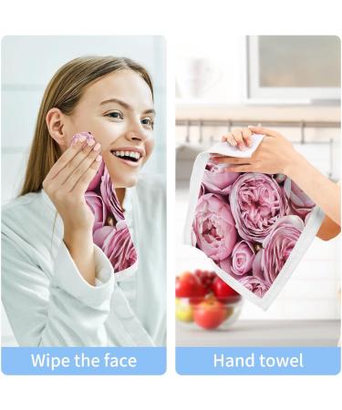ALAZA 6-Pack Pink Rose & Flower Wash Cloth Set - Soft & Absorbent Cotton Face Cloths - Buy Online on GoSupps.com