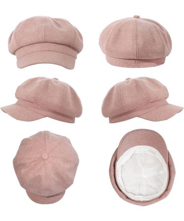 Womens Pink Cotton Newsboy Cap | Bakerboy Cabbie Gatsby Visor Beret Hat - Buy Online on GoSupps.com