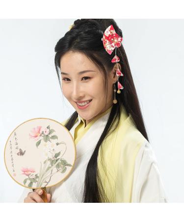 1 Pair Fan Hanfu Hairpin Kimono Hair Accessories Kimono Flower Hair Fan Barrette Clip Flower Barrettes Vintage Tassel Hairpins Hair Ornament The Flowers Metal Japan Misss1 - Buy Online on GoSupps.com