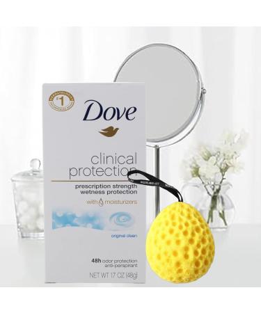 Clinical Deodorant for Women - 1.7 Oz Stick Original Scent | 48-Hour Antiperspirant Dermatologist Recommended Moisturizing | Bundle With Bath Sponge (Pack of 3 - Buy Online on GoSupps.com