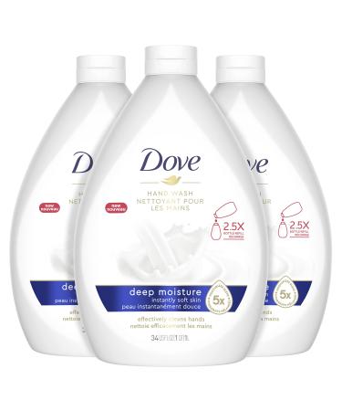 Dove Hand Wash For Clean & Softer Hands Deep Moisture Cleanser That Washes Away Dirt and Germs 34 oz 3 Count