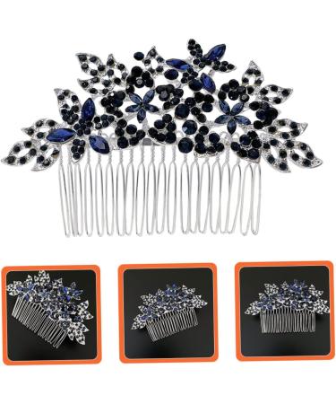 Angoily Dark Blue Hair Comb Glitter Hair Accessories Rhinestone Barrettes for Women Bridal Headdress Rhinestone Hair Comb Girl Hair Clips Hair Combs Zinc Alloy Wedding Wig Bride - Buy Online on GoSupps.com