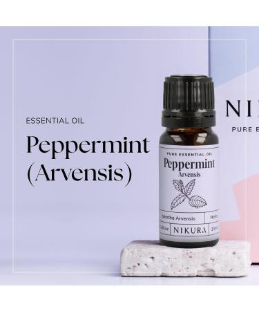 Nikura Peppermint (Arvensis) Essential Oil - 50ml | 100% Pure Natural | Hair Care, Spider Repellent, Energy Boost, Candle Making | Skin Care, Headache Relief | Vegan & UK Made - Buy Online on GoSupps.com