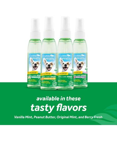 Fresh Breath Vanilla Mint Oral Care Spray for Dogs 4oz - Made in USA | TropiClean - Buy Online on GoSupps.com