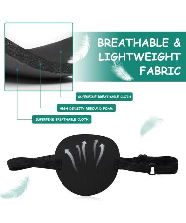 SULIVES 2 Pcs Adjustable Medical Eye Patches for Adults - Black Blue 3D Groove Design - Suitable for Amblyopia, Strabismus, Surgery Recovery - Left & Right Eye - Buy Online on GoSupps.com