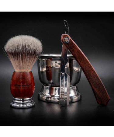 Brent Berkeley Men's Royal Silver Razor Set - Durable Shaving Brush & Shell - Reduces Skin Irritation - Perfect Gift for Grooming - Buy Online on GoSupps.com