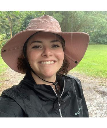 HSELL Women's UV Protection Wide Brim Sun Hat with Ponytail Hole - Pink - Buy Online on GoSupps.com