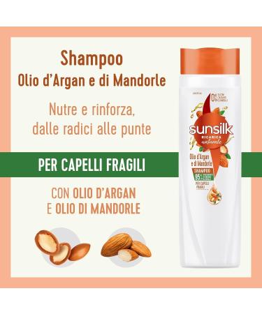  Italian Gourmet E.R. Sunsilk Argan and Almond Oil Shampoo for Brittle and Damaged Hair with Organic Argan and Almond Oil 12 x 250ml + Italian Gourmet Polpa 400g - Buy Online on GoSupps.com