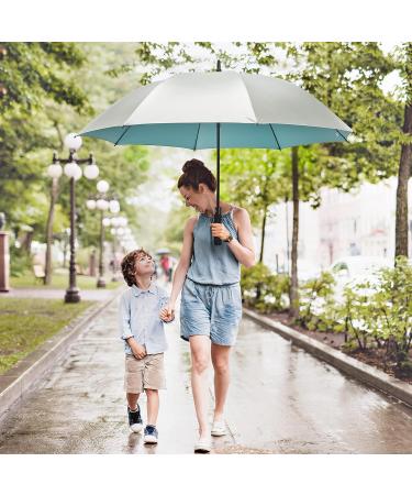 G4Free 62 Inch Windproof UV Protection Golf Umbrella - Silver Coated, Automatic Open Stick Umbrella - Silver/Lake Blue - Buy Online on GoSupps.com