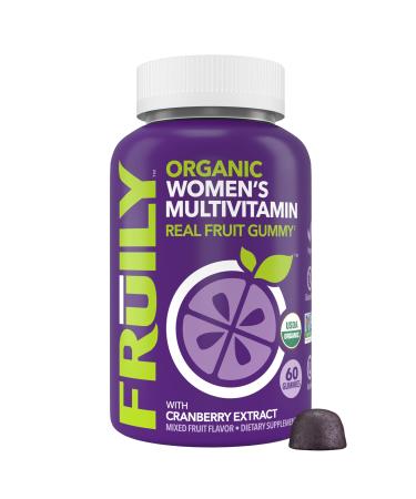 Fruily Organic Women's Multivitamin With Cranberry Extract Mixed Fruit 60 Gummies