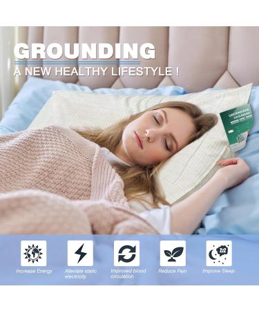 Buy Earthing Pillowcase for Better Sleep | Grounded Pillowcase with EU Grounding Cable (51x76cm) - Enhance Your Wellness - Buy Online on GoSupps.com
