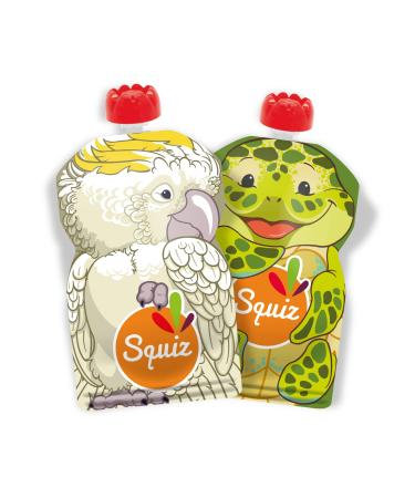Set of 2 Reusable Bottles 130ml | Australia Collection | For Baby Child and Adult | Compotes Purees Smoothies | Eta