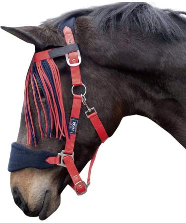 HKM Halter with Rope Panic & Fly Fringes - Mocha/Milky Pink Thoroughbred VB Cob - International Shipping Available - Buy Online on GoSupps.com