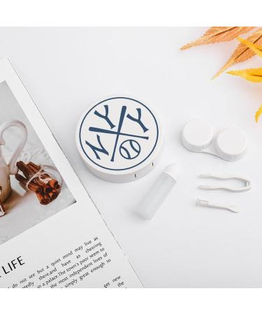 New York Baseball Contact Lens Storage Kit - Portable Cute Round Case with Mirror - Buy Online on GoSupps.com