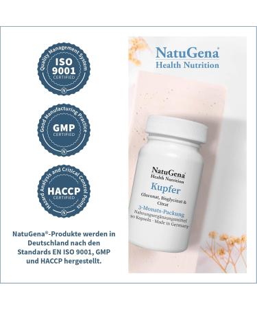 NatuGena Copper Complex - Gluconate Bisglycinate & Citrate | 90 Vegan Capsules | 3-Month Supply - Best for Immune Support & Energy - Buy Online on GoSupps.com