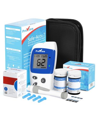 Preview Blood Sugar Monitor Diabetes Testing Kit Blood Glucose Monitors with 50 Test Strips 50 Lancets Lancing Device Accu2 Kit
