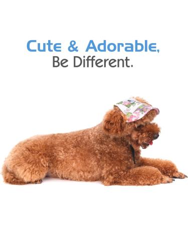 Pawaboo Adjustable Dog Baseball Cap | Sun Protection Hat for Puppies | Floral Violet Design - Buy Online on GoSupps.com