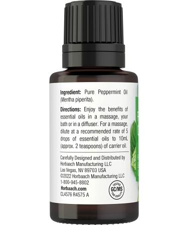 Horbaach Peppermint Essential Oil - 15mL | Pure and Refreshing - Buy Online on GoSupps.com